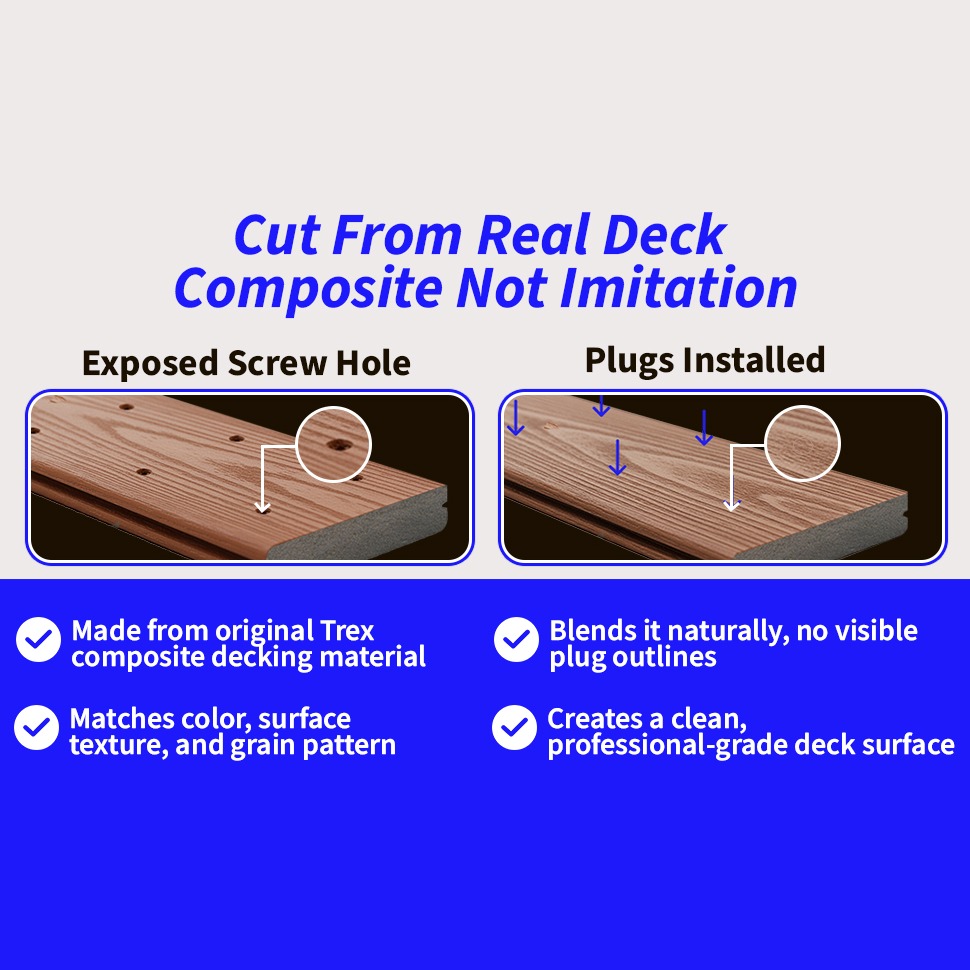 Cut from real composite decking material