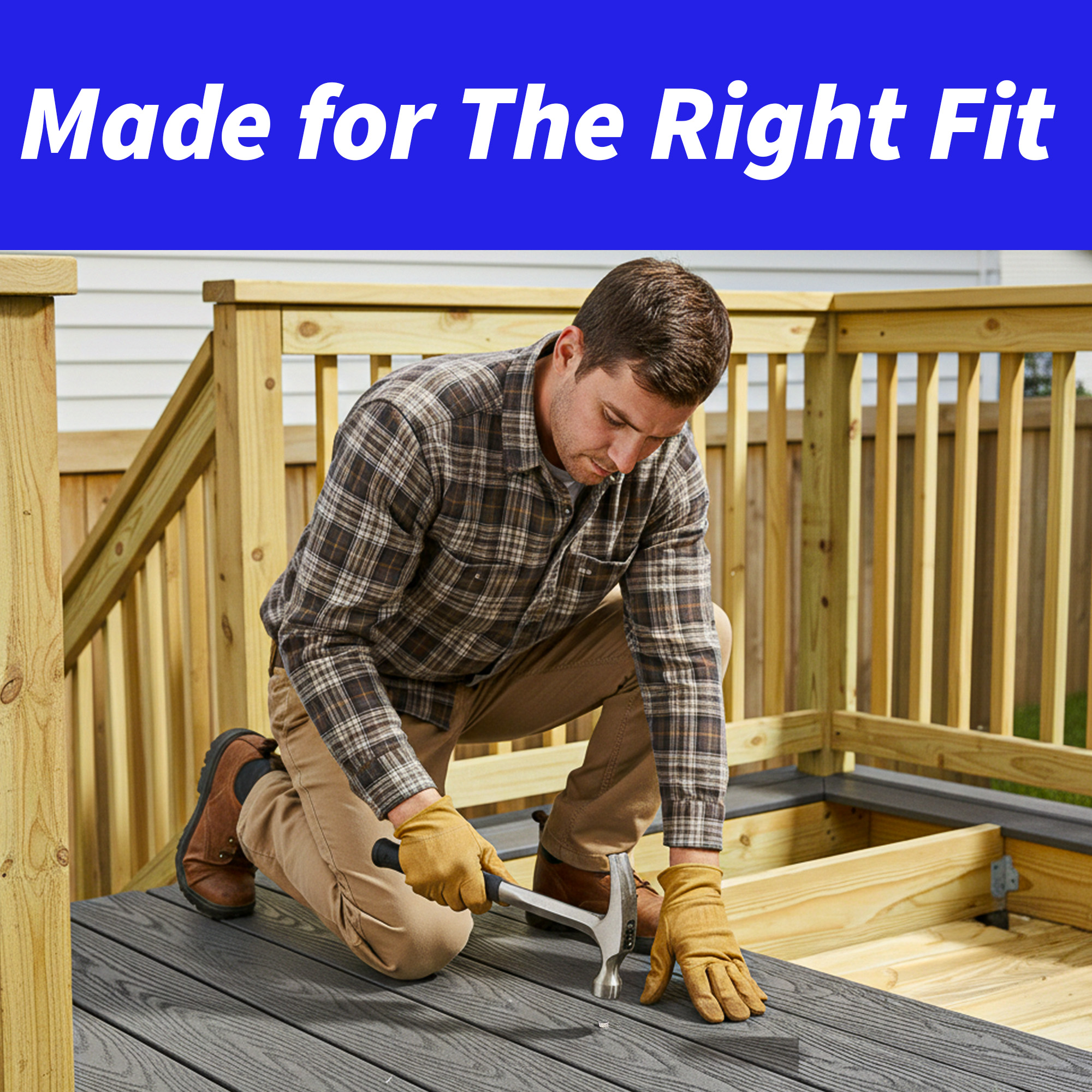 Deck builder installing plugs